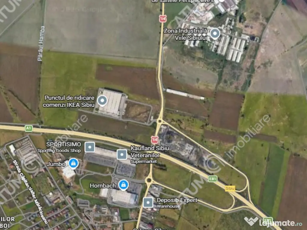 Teren intravilan industrial cu PUZ 19100 mp zona Hornbach di 