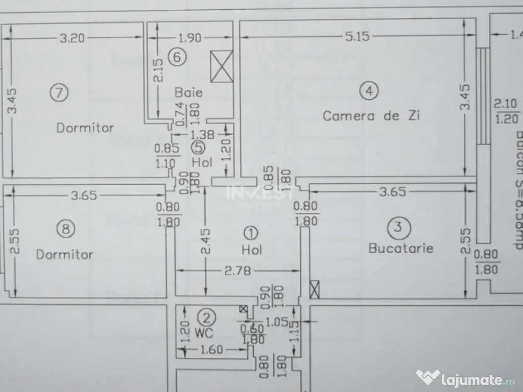DE VANZARE-APARTAMENT 3 CAMERE-DACIA 