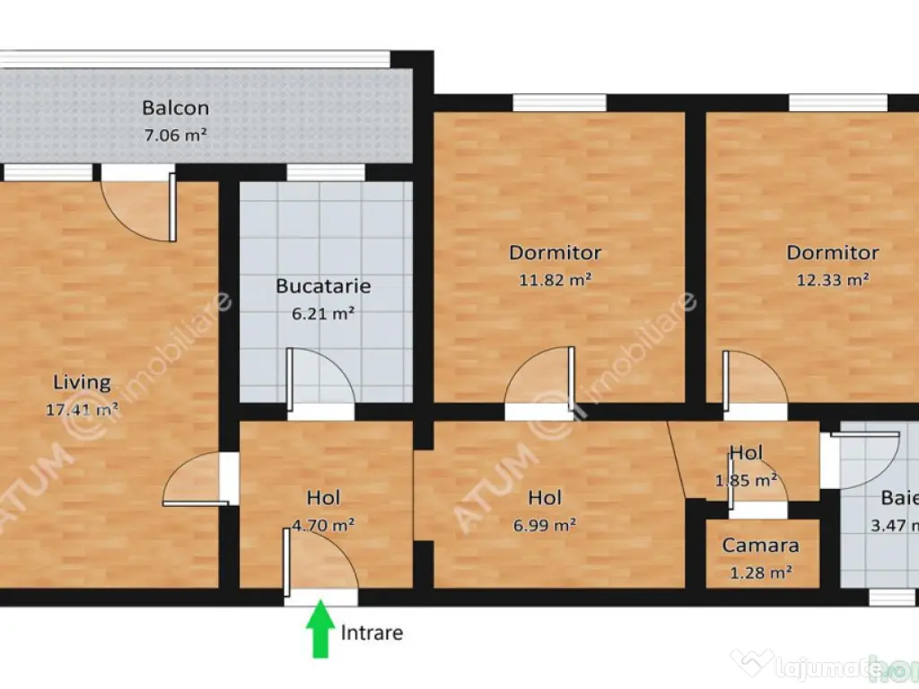 Apartament 3 camere decomandate balcon zona Rahovei din Sibi 