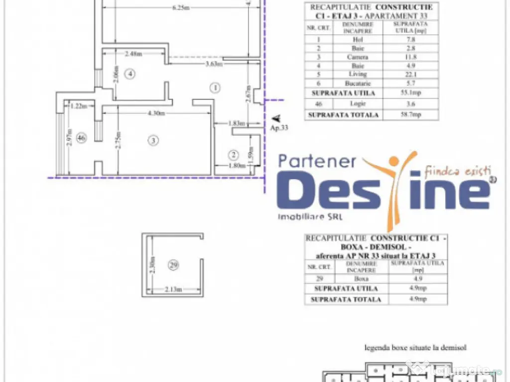 Comision 0% Apartament cu 2 camere, 59 mp, Pacurari etaj 1