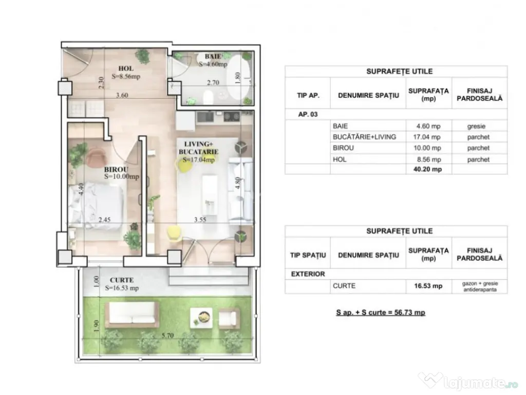 APARTAMENT CU 2 CAMERE SI CURTE PRIVATA , IASI-GALATA 