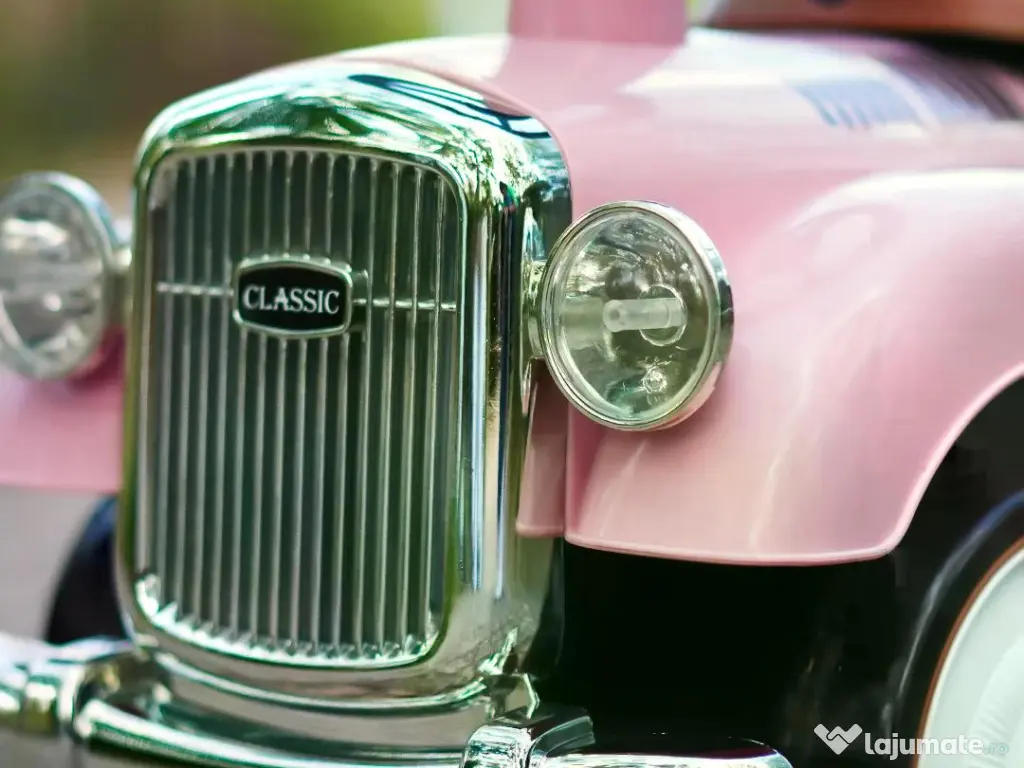 Premergator fara pedale, Kinderauto Retro Baby Car cu roti moi Pink