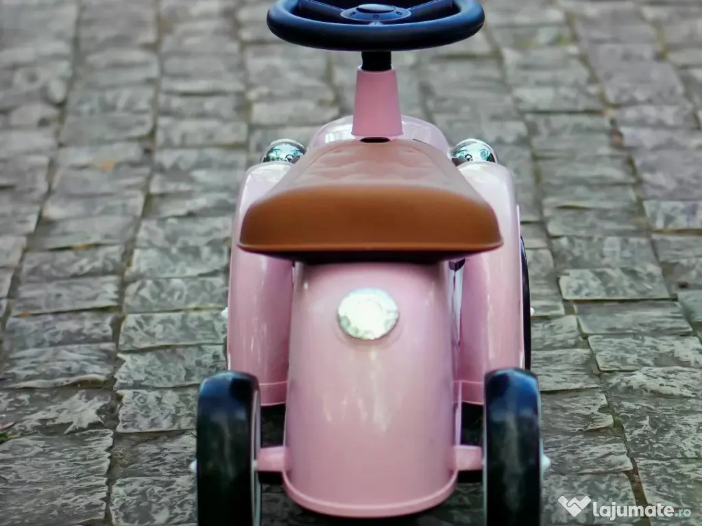Premergator fara pedale, Kinderauto Retro Baby Car cu roti moi Pink