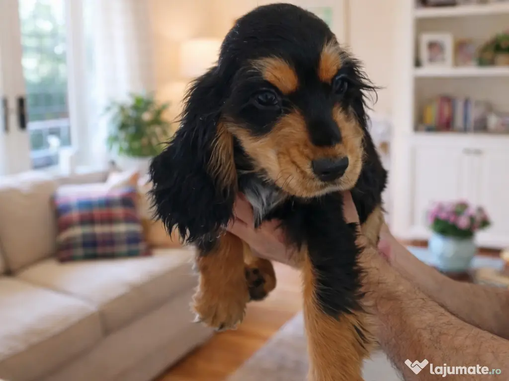 Pui rasa Cocker Spaniel black and tan cu garanție medicală 