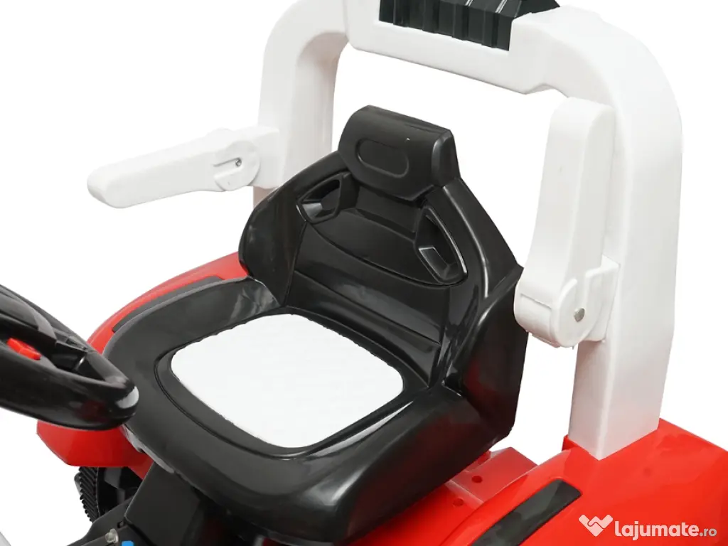 Tractor Copii Baiat Baieti cu Baterie si Remorca Rosu + LIVRARE GRATUITA 