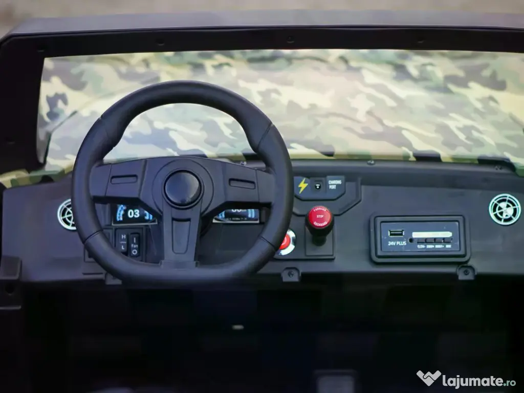 UTV electric pentru 4 copii, Kinderauto BJX1928 24V 14Ah , 500W Army camo 