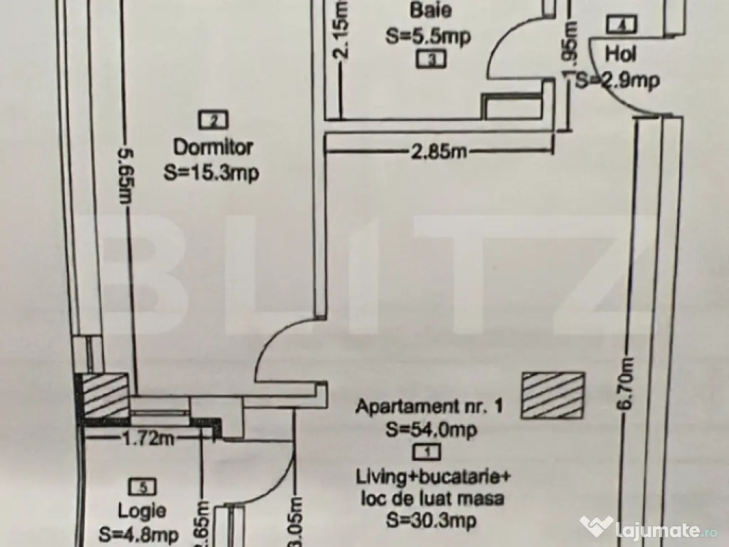 Apartament decomandat cu 2 camere! 