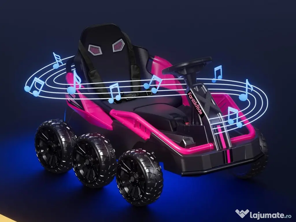 UTV electric pentru 2 copii Kinderauto BJSX2319 6x6 300W 24V Pink