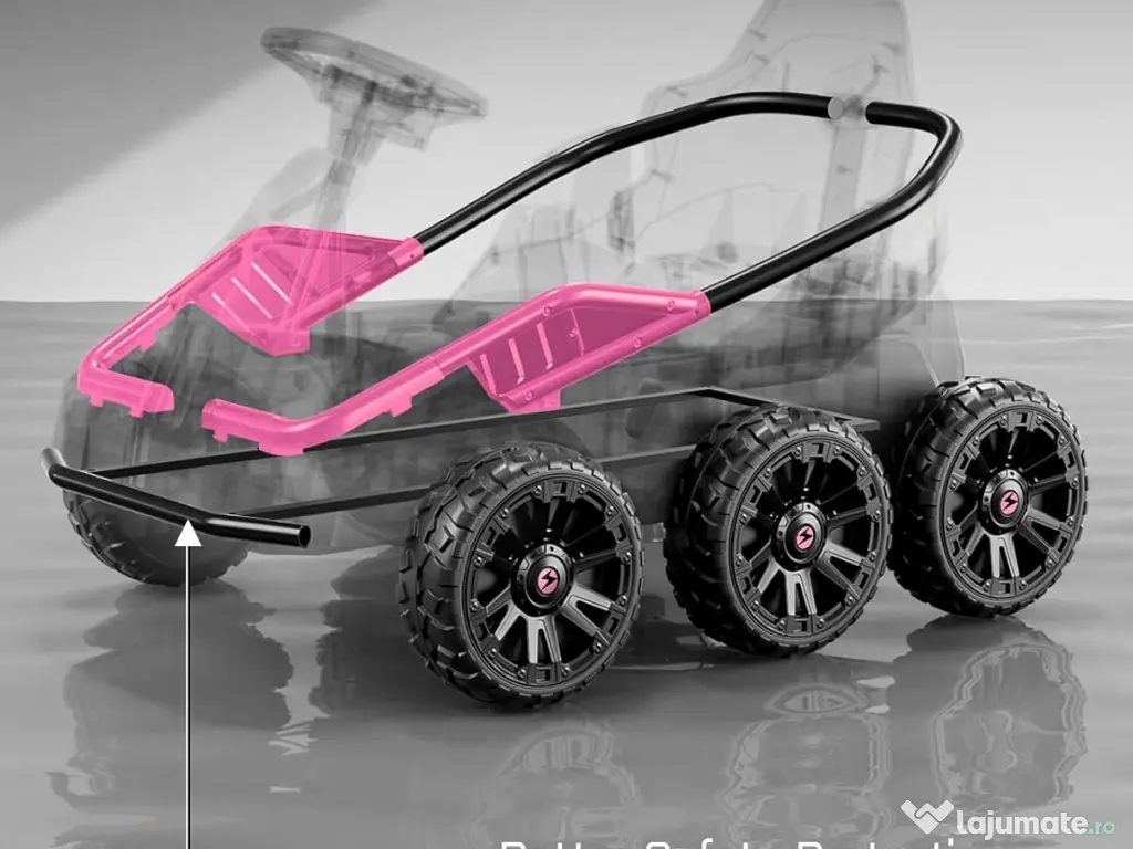 UTV electric pentru 2 copii Kinderauto BJSX2319 6x6 300W 24V Pink