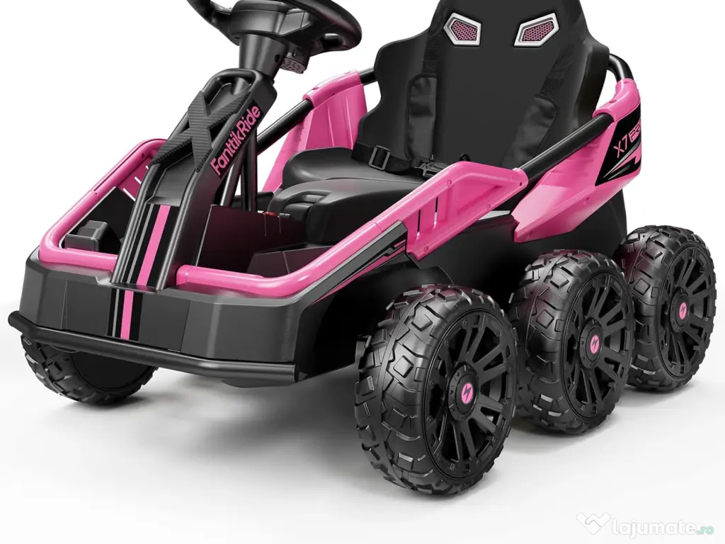 UTV electric pentru 2 copii Kinderauto BJSX2319 6x6 300W 24V Pink
