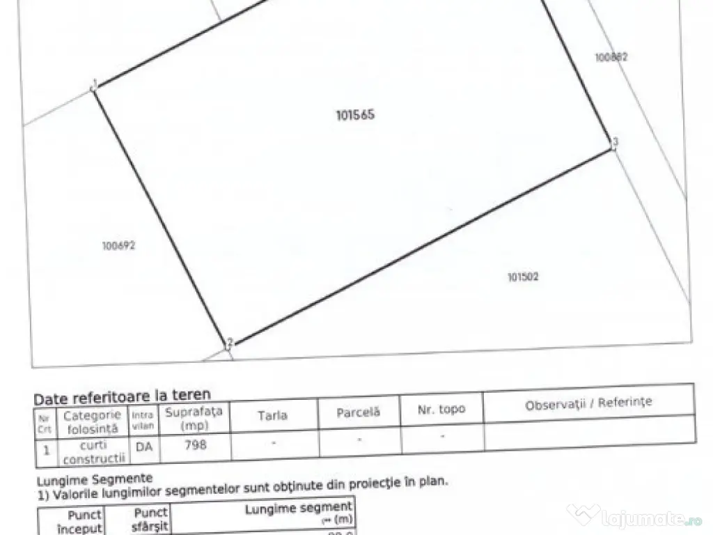 Lot pentru casa, 800 mp intravilan, Bod, 15 min Brasov 