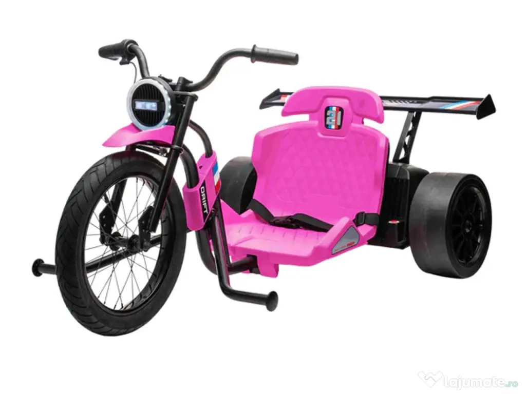 Tricicleta electrica cu functie Drift, Kinderauto BJSX2338, 2x 250W pink 