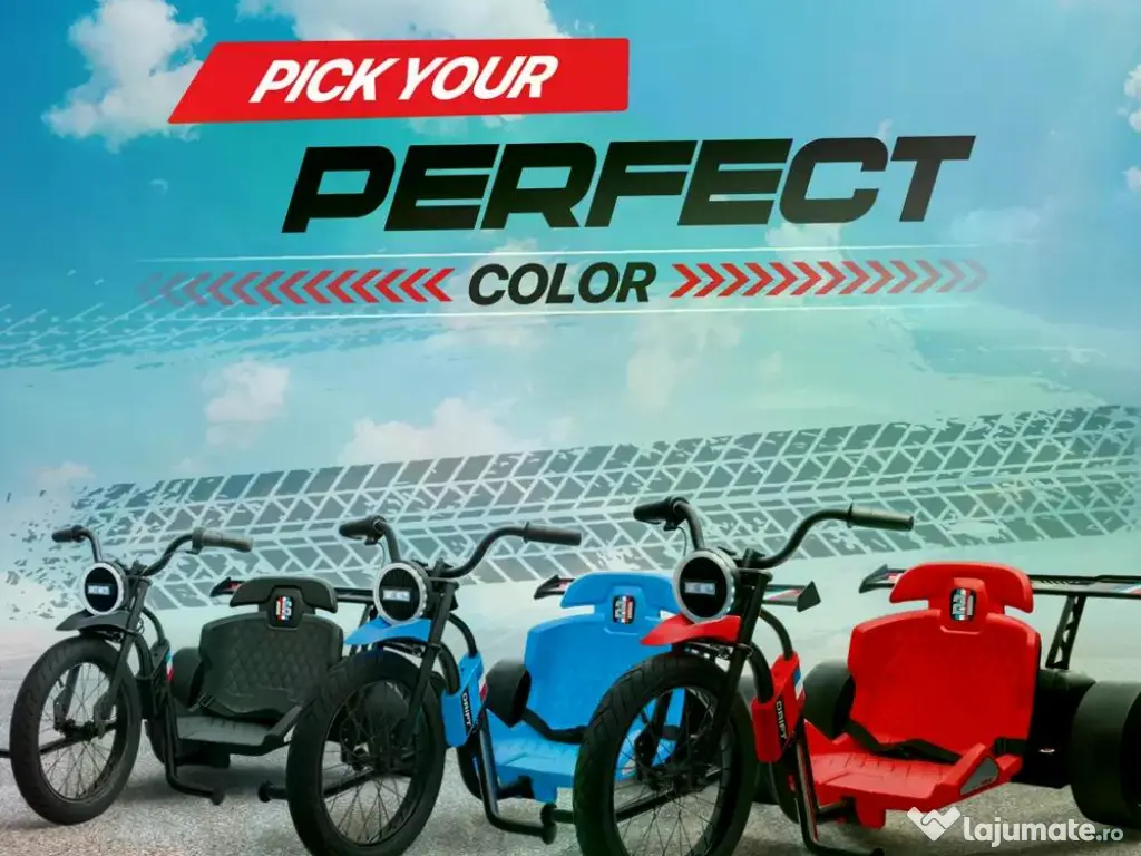 Tricicleta electrica cu functie Drift, Kinderauto BJSX2338, 2x 250W pink 