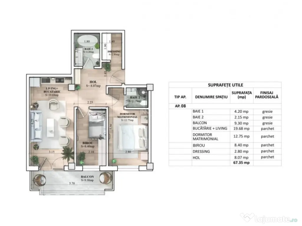 APARTAMENT CU 3 CAMERE, ETAJ 1, 67 MP IASI, CARTIER PRIVAT ! 