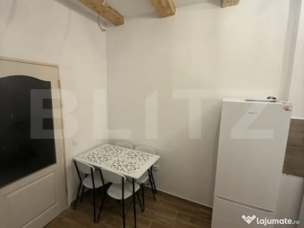 Garsonieră 28mp, prima închiriere, singur în curte cu ter 