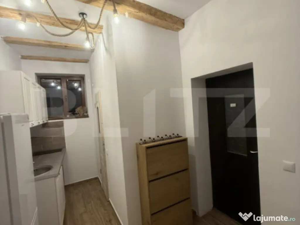 Garsonieră 28mp, prima închiriere, singur în curte cu ter 