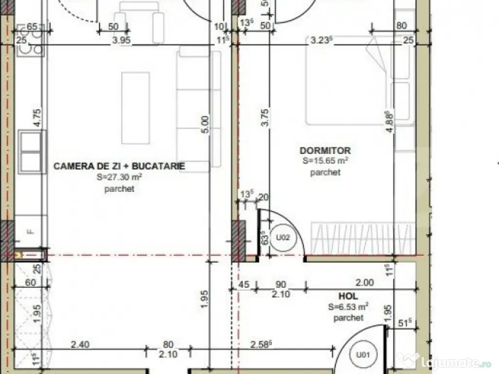 COMISION 0 ! Apartament 2 camere, terasa 105m TVA inclus, ga 