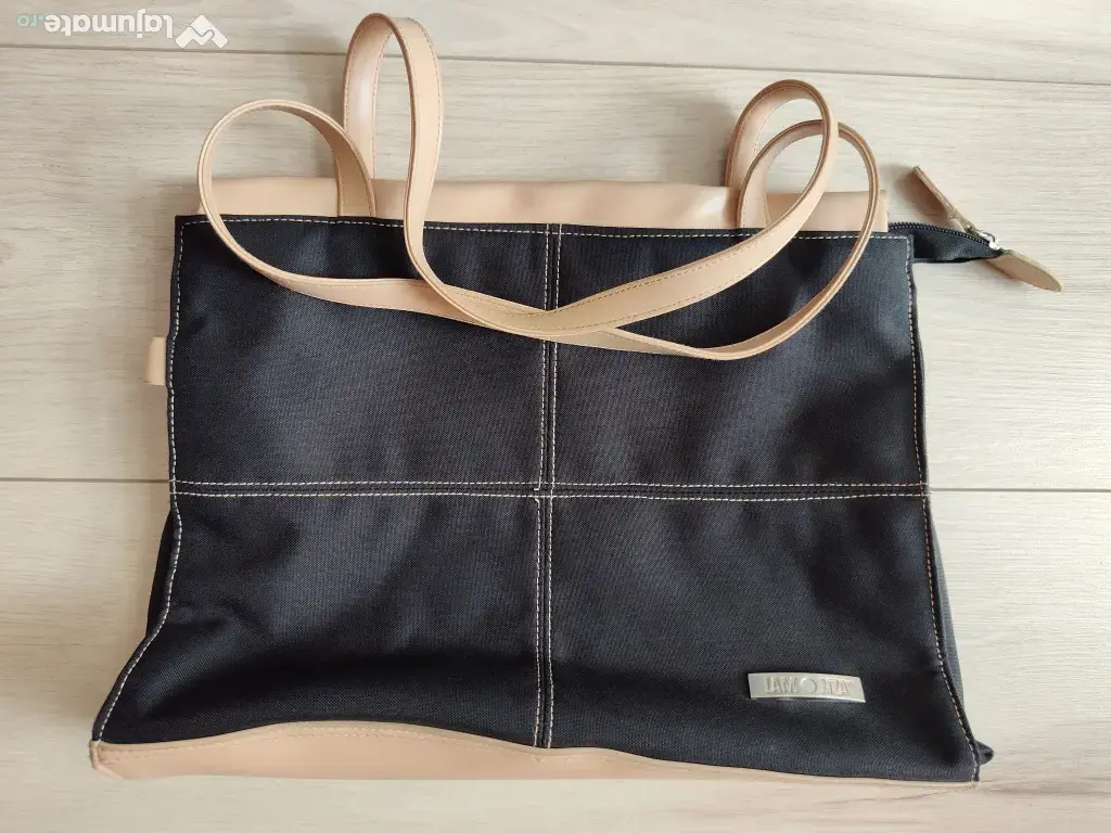 Geantă neagră din material textil, Lamonza, puțin folosită 