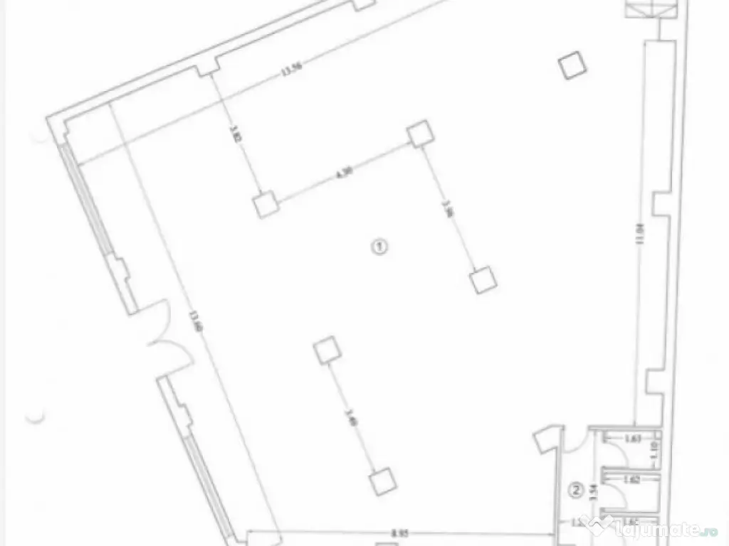 Spațiu comercial de închiriat P+1 – 464 mp, open space, 