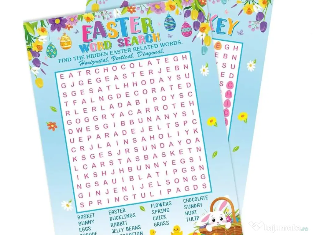Joc educativ de Paște – Puzzle de cuvinte pentru petreceri și activități școlare 