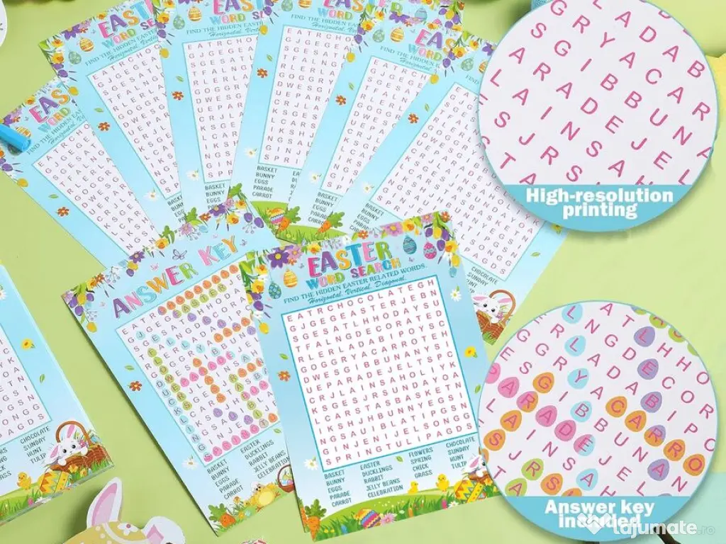 Joc educativ de Paște – Puzzle de cuvinte pentru petreceri și activități școlare 