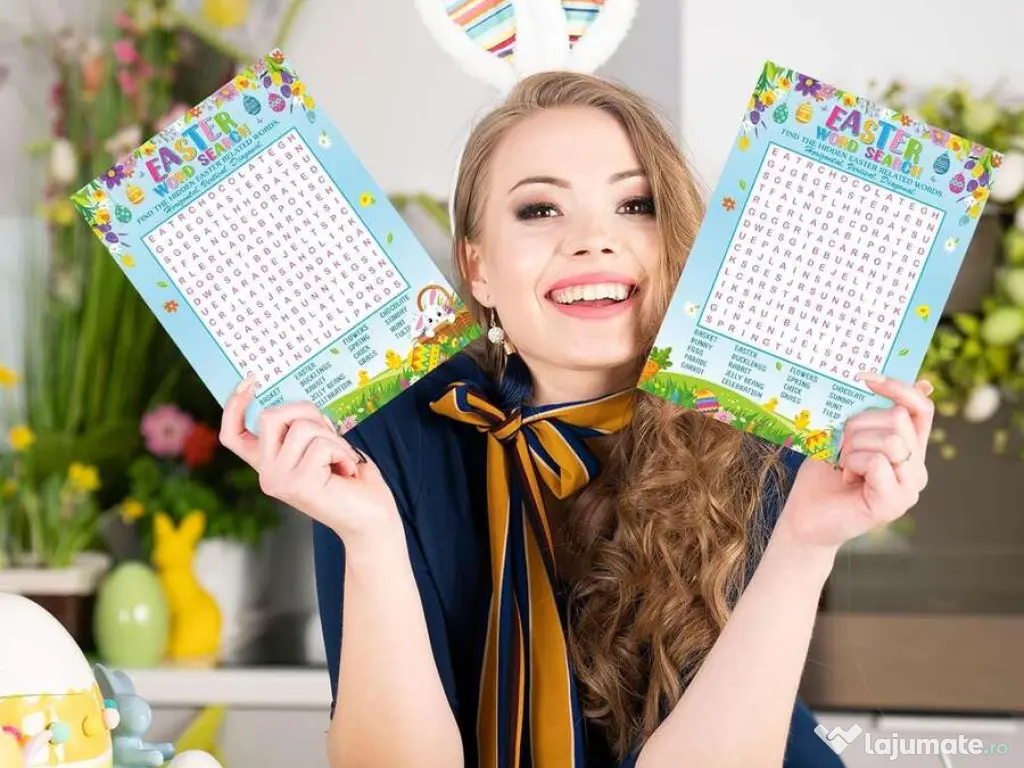 Joc educativ de Paște – Puzzle de cuvinte pentru petreceri și activități școlare 