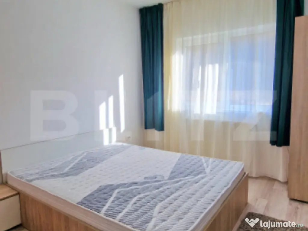 Apartament luminos cu 2 camere, 53 mp, parcare, balcon, zona 