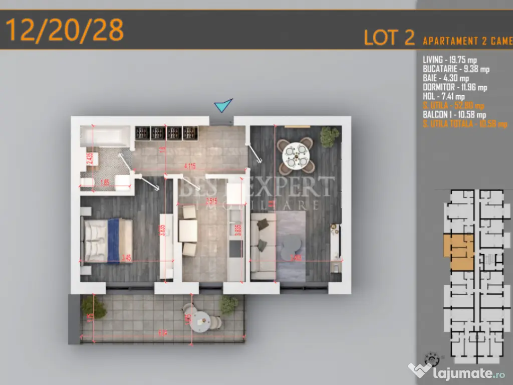 2 Camere Direct Dezvoltator 10 min metrou N.Teclu 