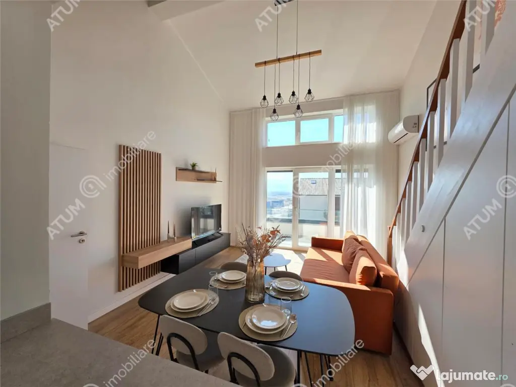 Penthouse cu 4 camere complet mobilat si utilat Turnisor Sib 