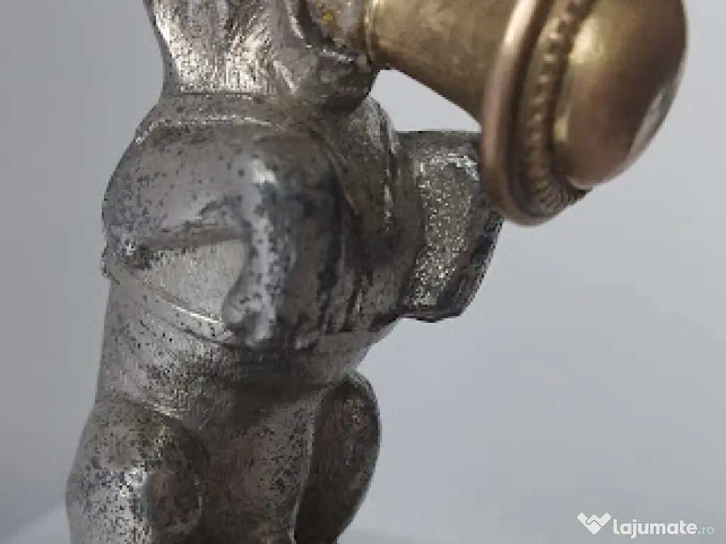 Mascotă Auto Epocă - Statuetă Leu Art Deco, Prespapiere Birou Alamă 