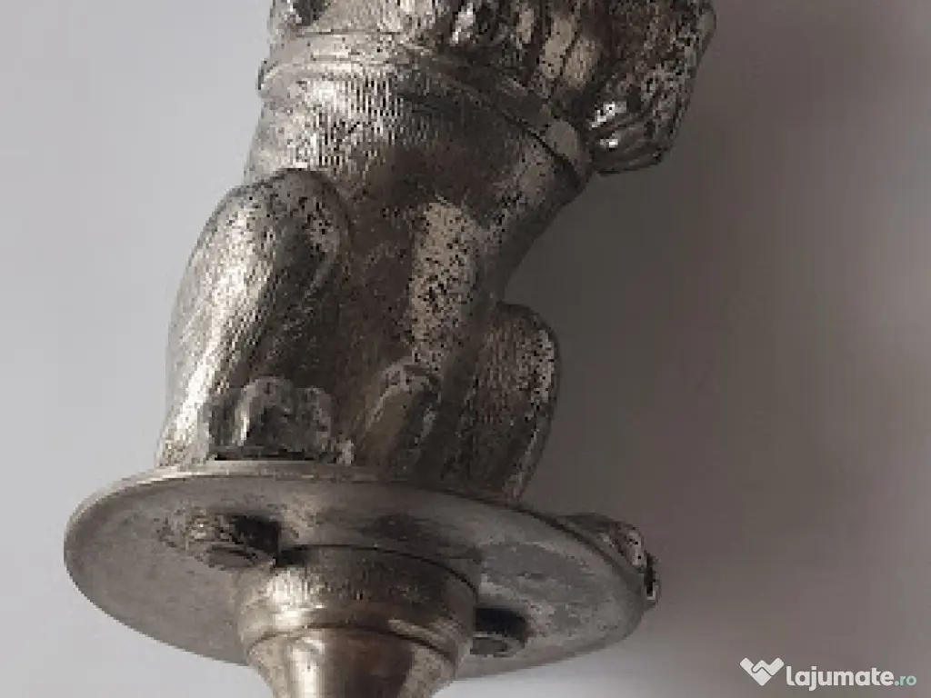 Mascotă Auto Epocă - Statuetă Leu Art Deco, Prespapiere Birou Alamă 