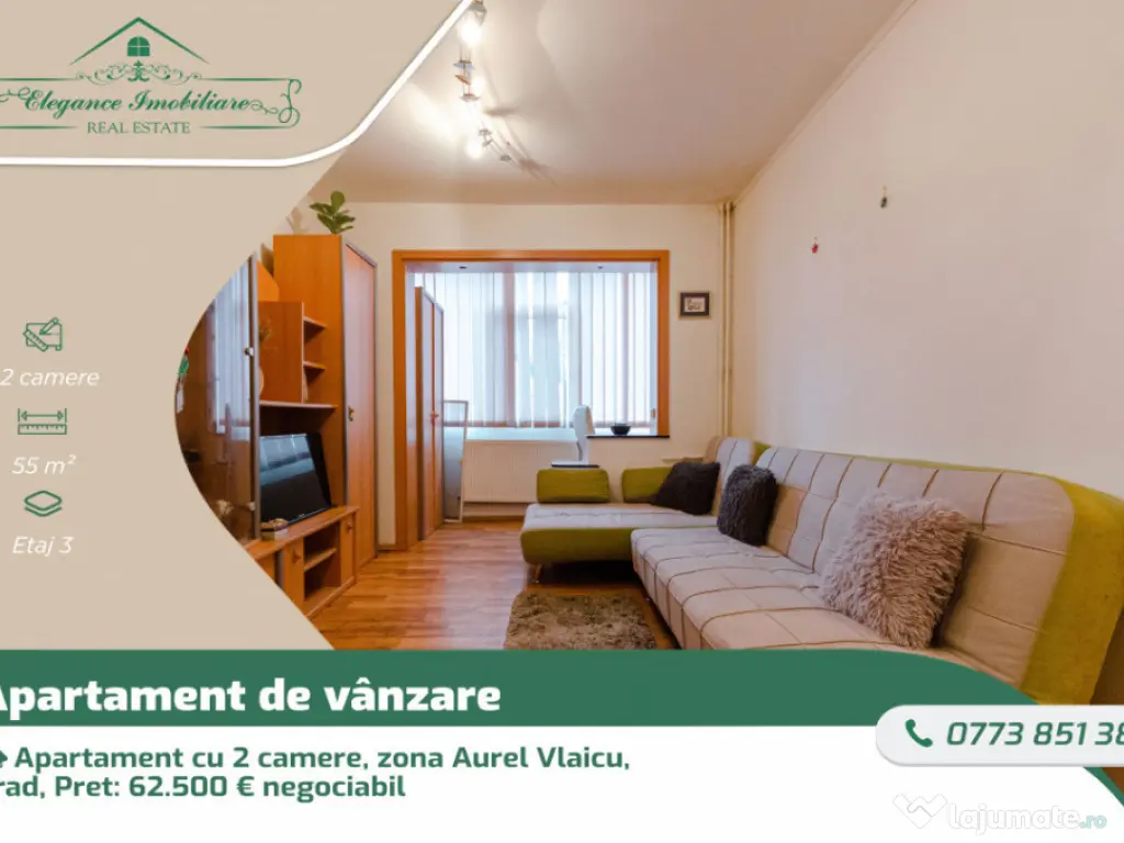 Apartament cu 2 camere, zona Aurel Vlaicu, Arad 