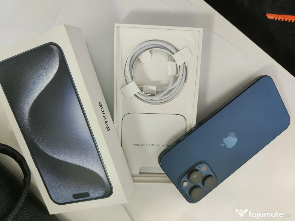 Iphone 15 pro max 512gb blue titanium  în cutie originală 