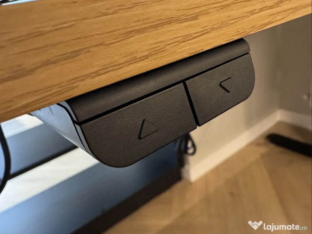 Birou reglabil electric 70x140 negru+stejar