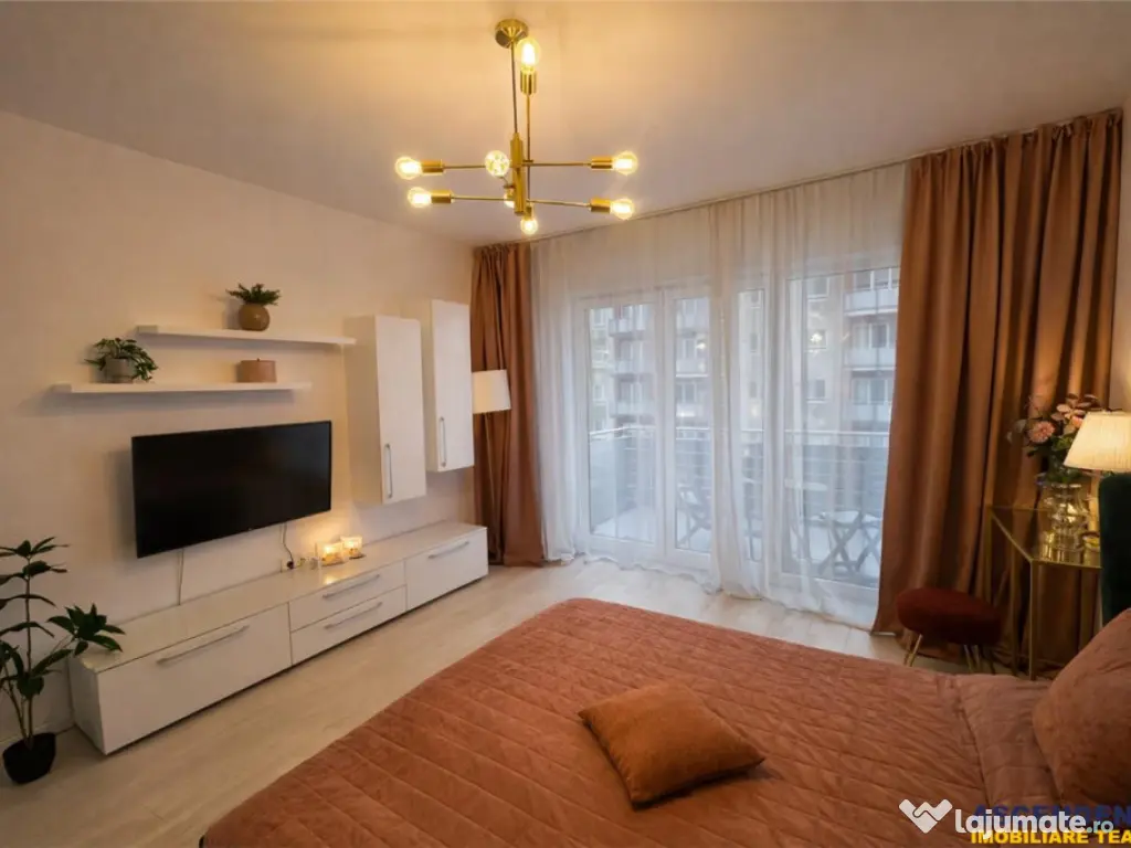 Tur 3D! Eleganta garsoniera, decomandata, mobilata, terasa, 