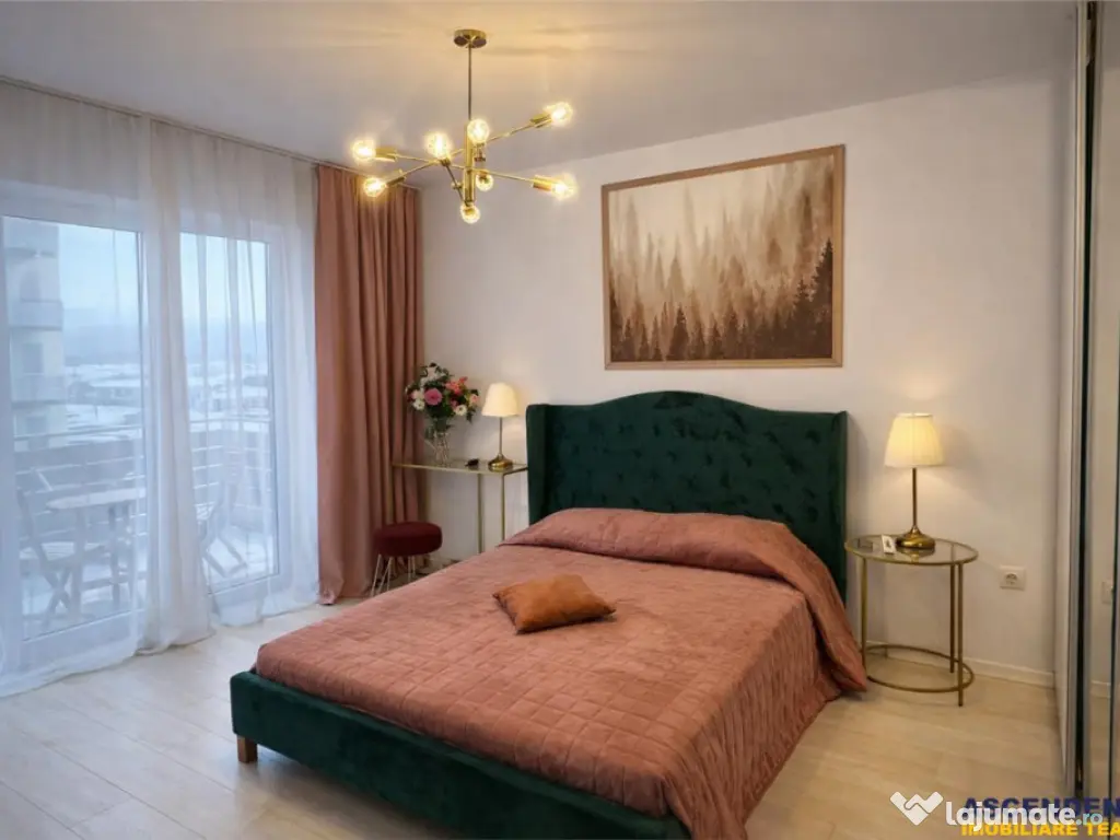 Tur 3D! Eleganta garsoniera, decomandata, mobilata, terasa, 