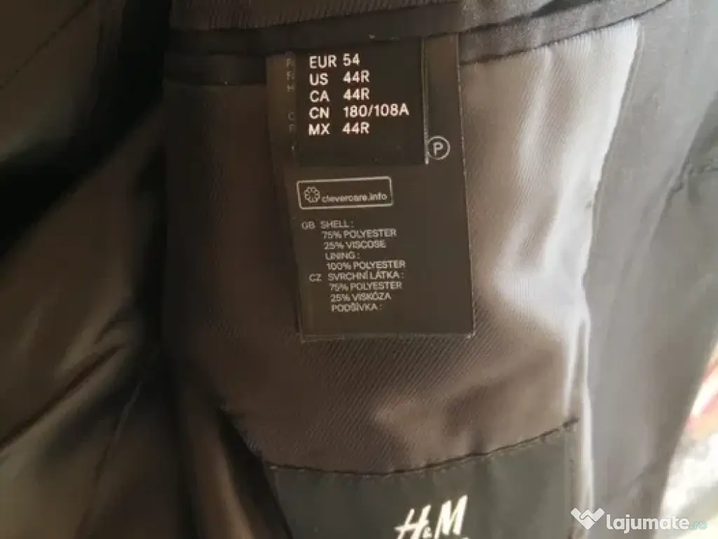 Sacou bărbătesc brand H&M culoare negru mărime 54 
