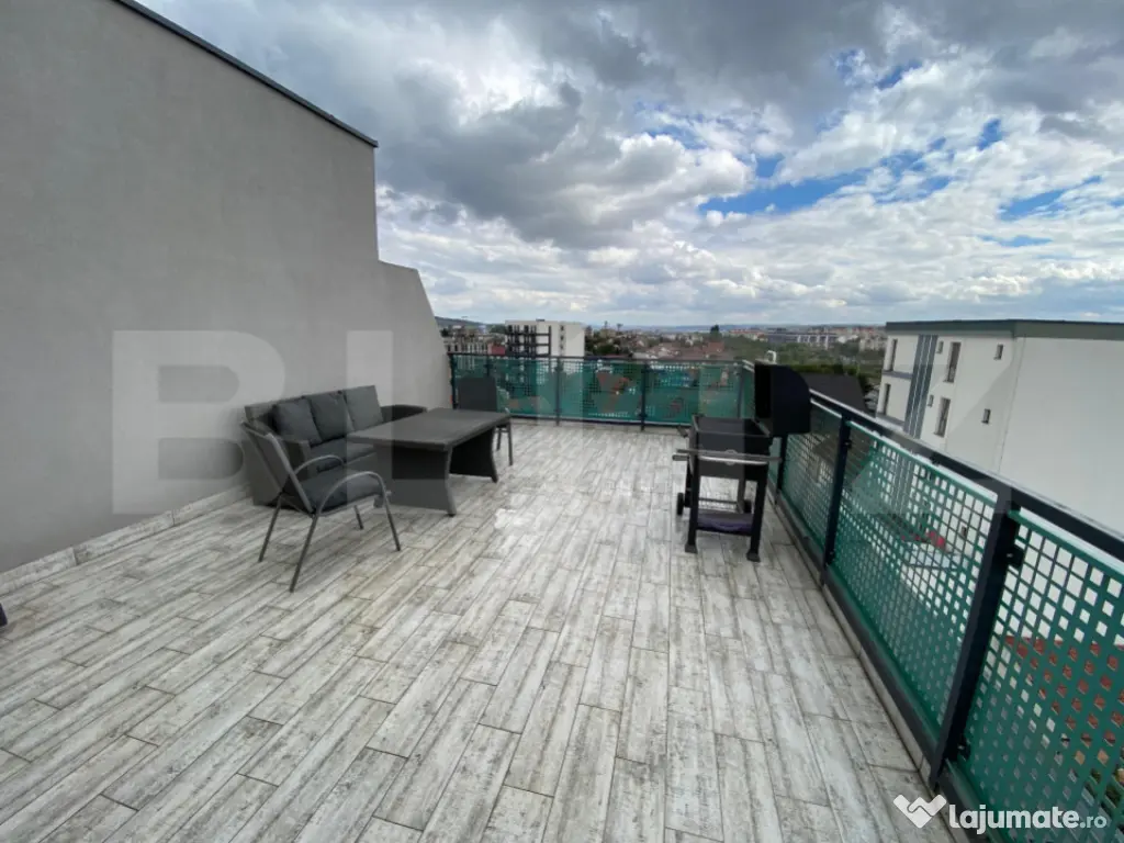 Apartament modern cu 3 camere, 68mp, 2bai, terasa 50mp, gara