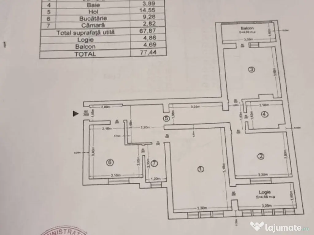 3 camere,decomandat+boxa,Valea Lupului langa primarie