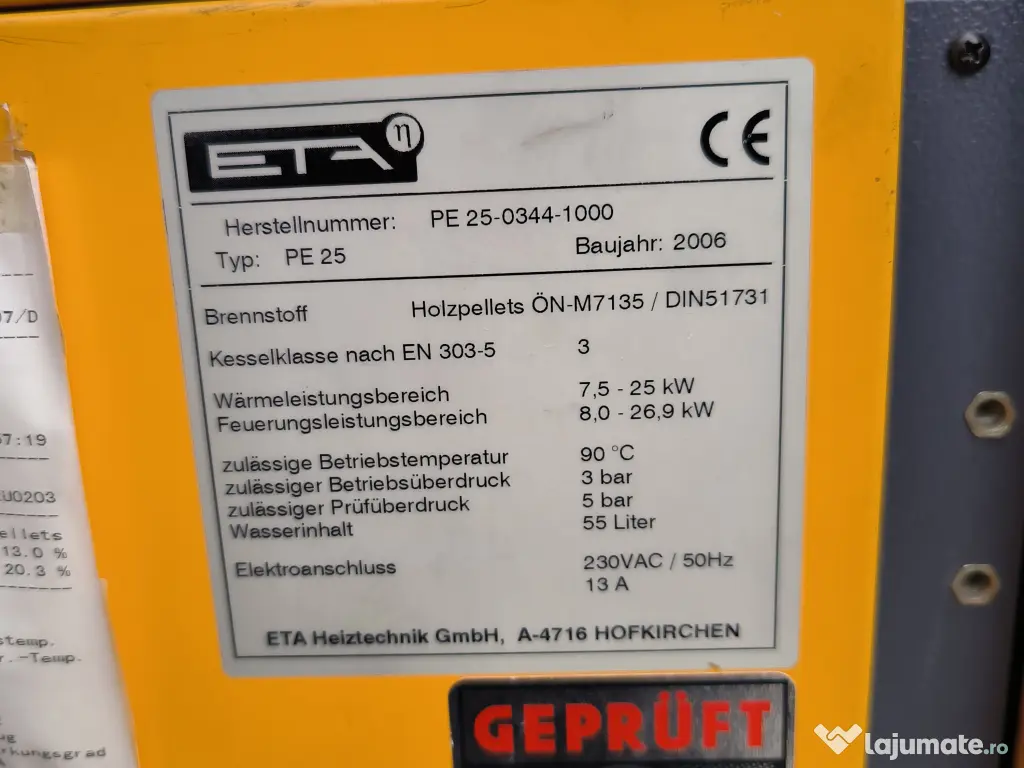 Sistem Complet Centrală Peleți ETA 25kW + Puffer + Boiler