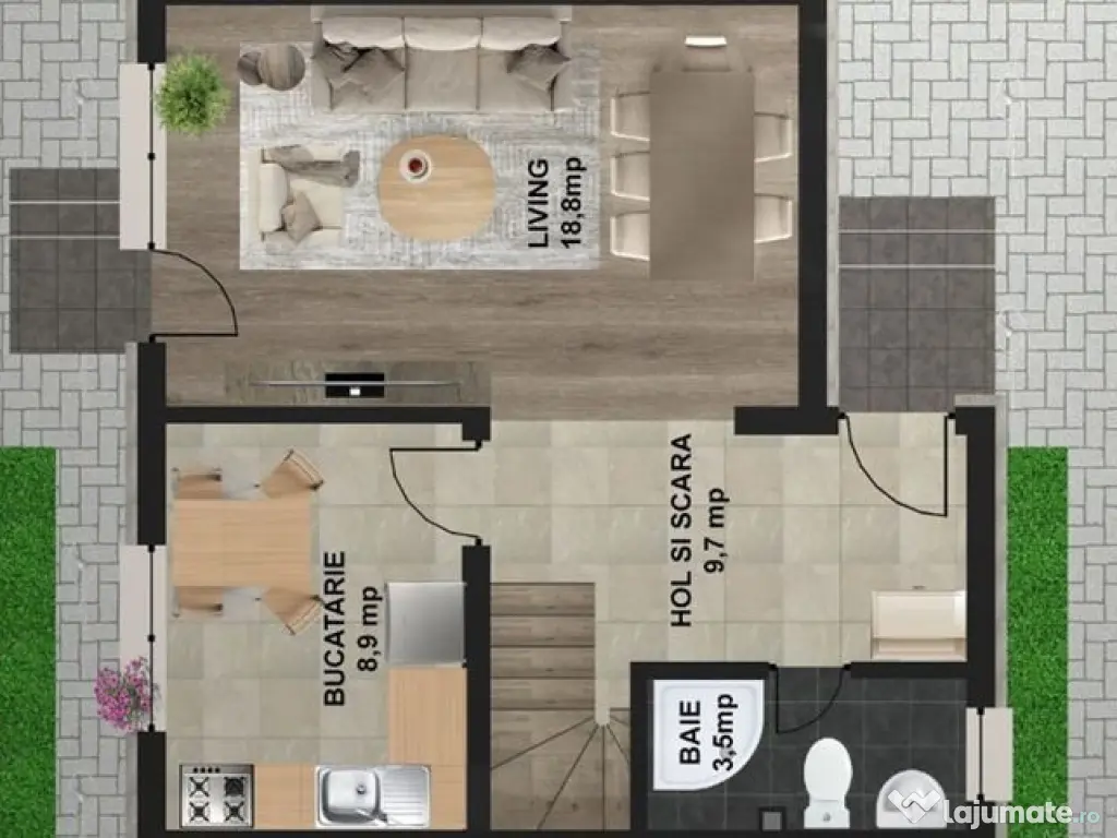 Vila la alb-mut.imed/4cam,2bai,pod gen.,parc.incl/Popesti...