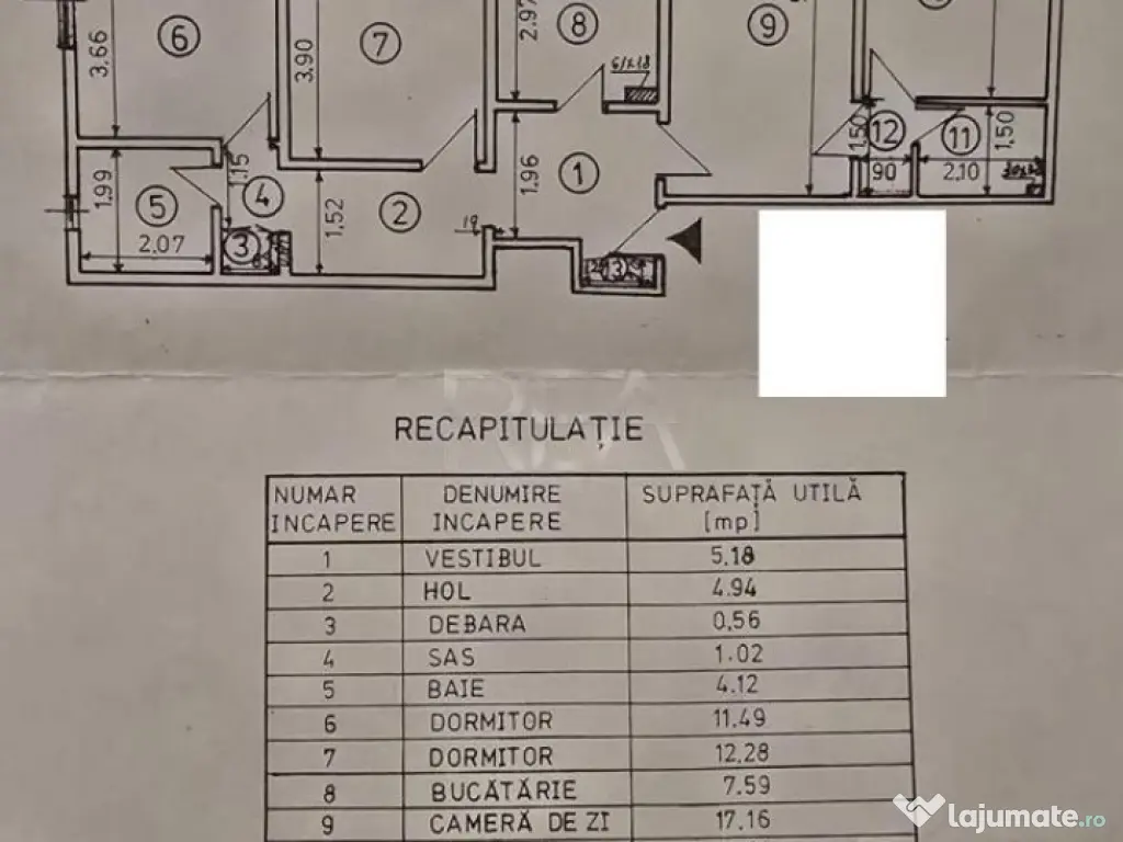 4 camere Dristor decomandat, an 1984, 82 mp 