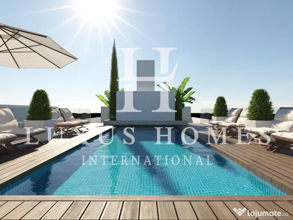 Apartament de lux la parter, cu terasă și piscină, situat într-o zonă premium 