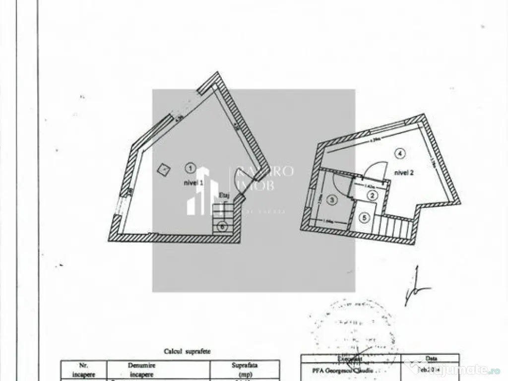 Apartament 2 camere cu scara interioara bloc nou Giurgiului 