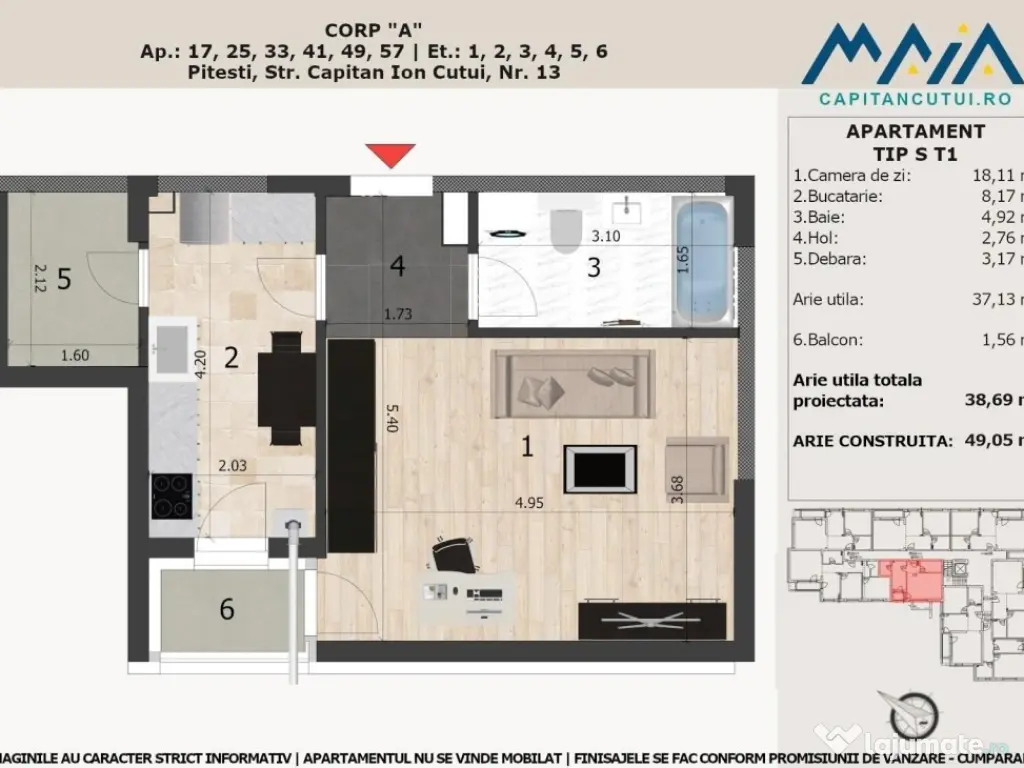 Studio Central, Pitesti Nord, langa Padure, Finisaje premium 