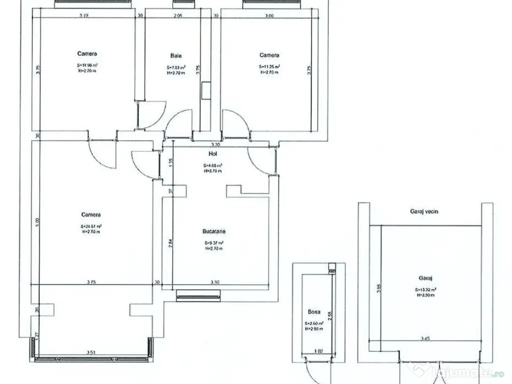 Apartament 3 camere, Gheorghe Doja, Oradea,70 mp. 125 000... 