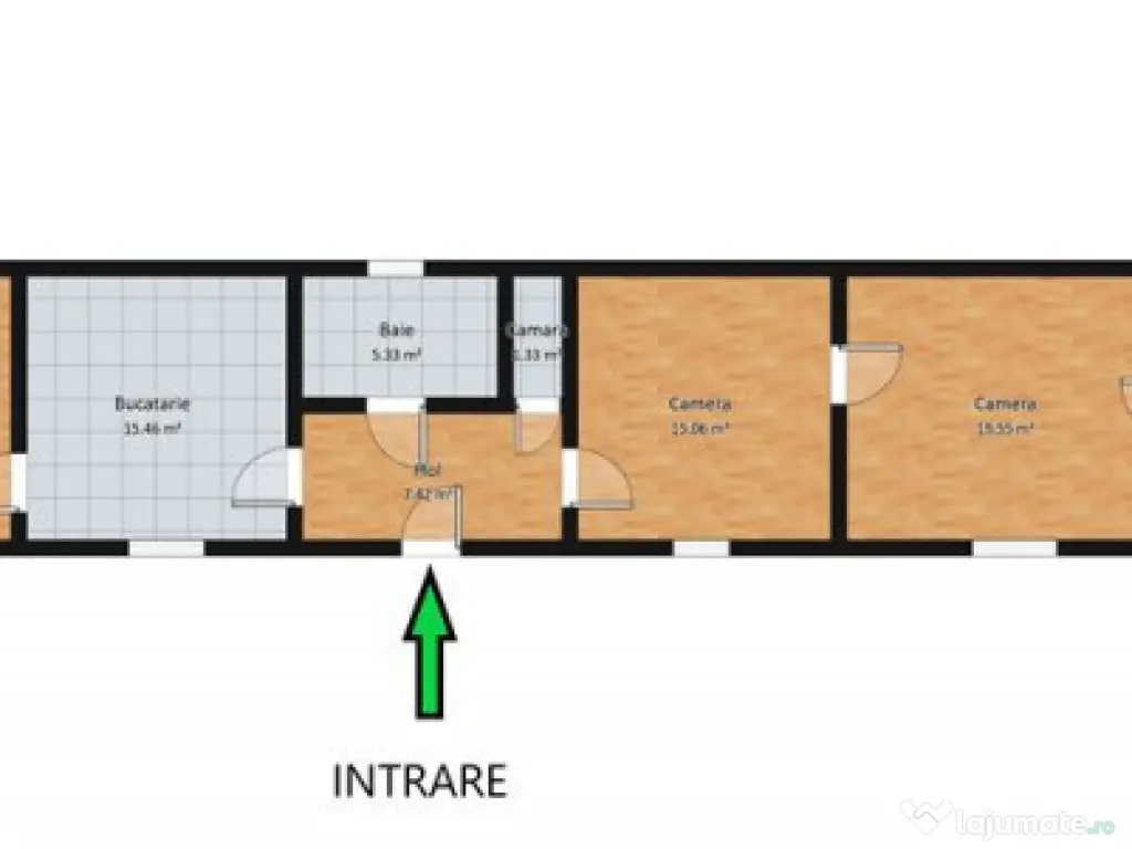 Casa individuala pe un singur nivel cu teren de 800 mp zona 