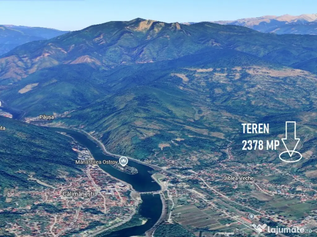 CALIMANESTI, TEREN 2378 MP, TOATE UTILITATILE 