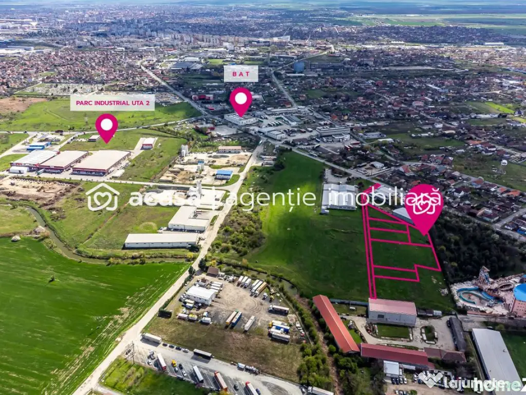 Teren cu PUZ in Arad, servicii, industrie, depozitare 8.3... 