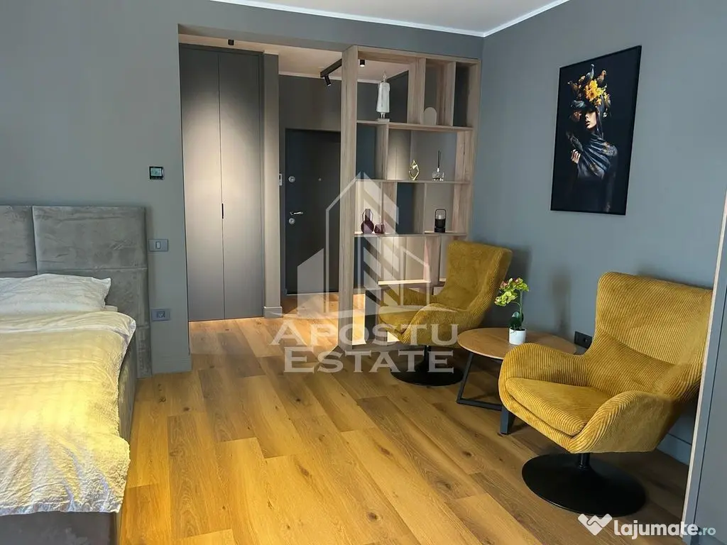 Apartament cu o camera, prima inchiriere, mobilat lux